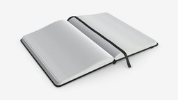 Notebook hardcover with strap open