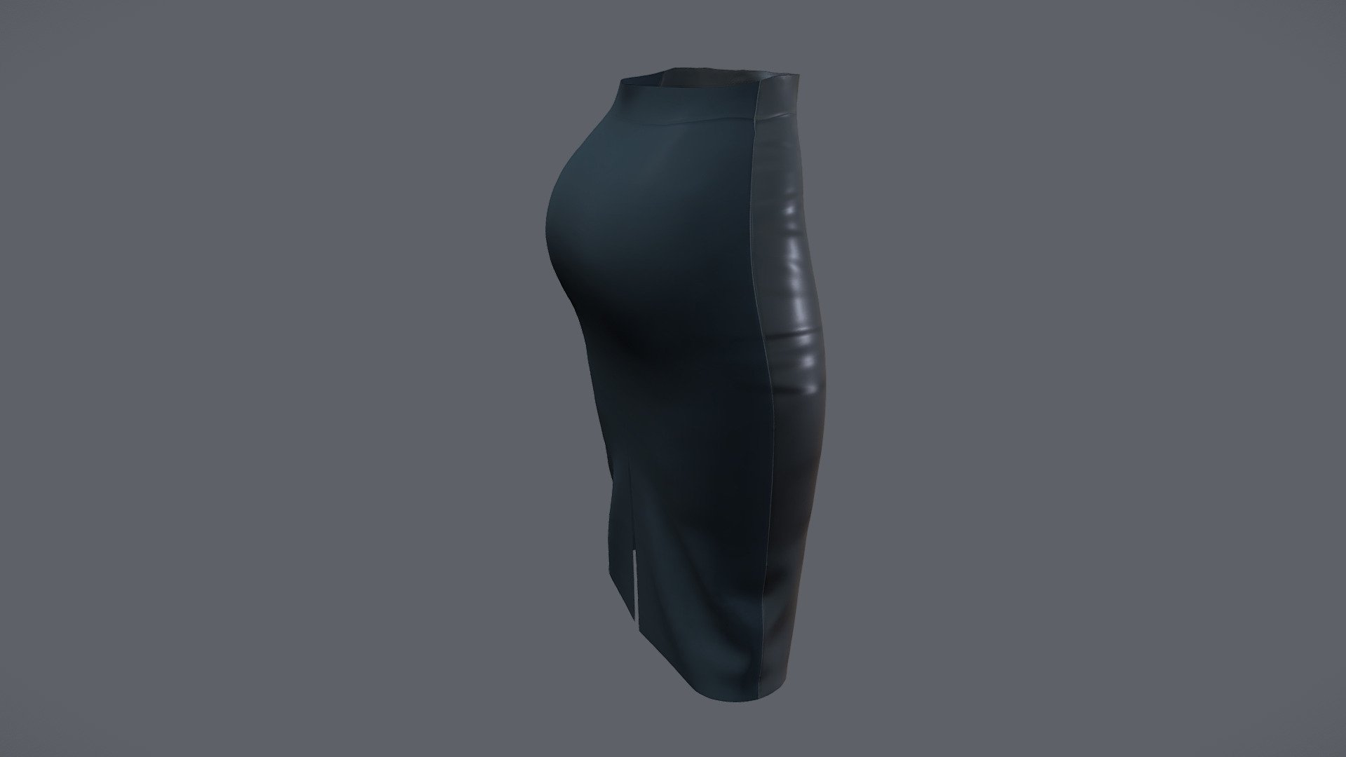 Front Leather Back Fabric Female Skirt 3d model