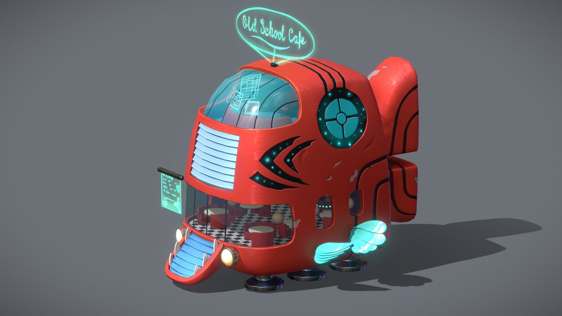 Old School Cafe 3d model