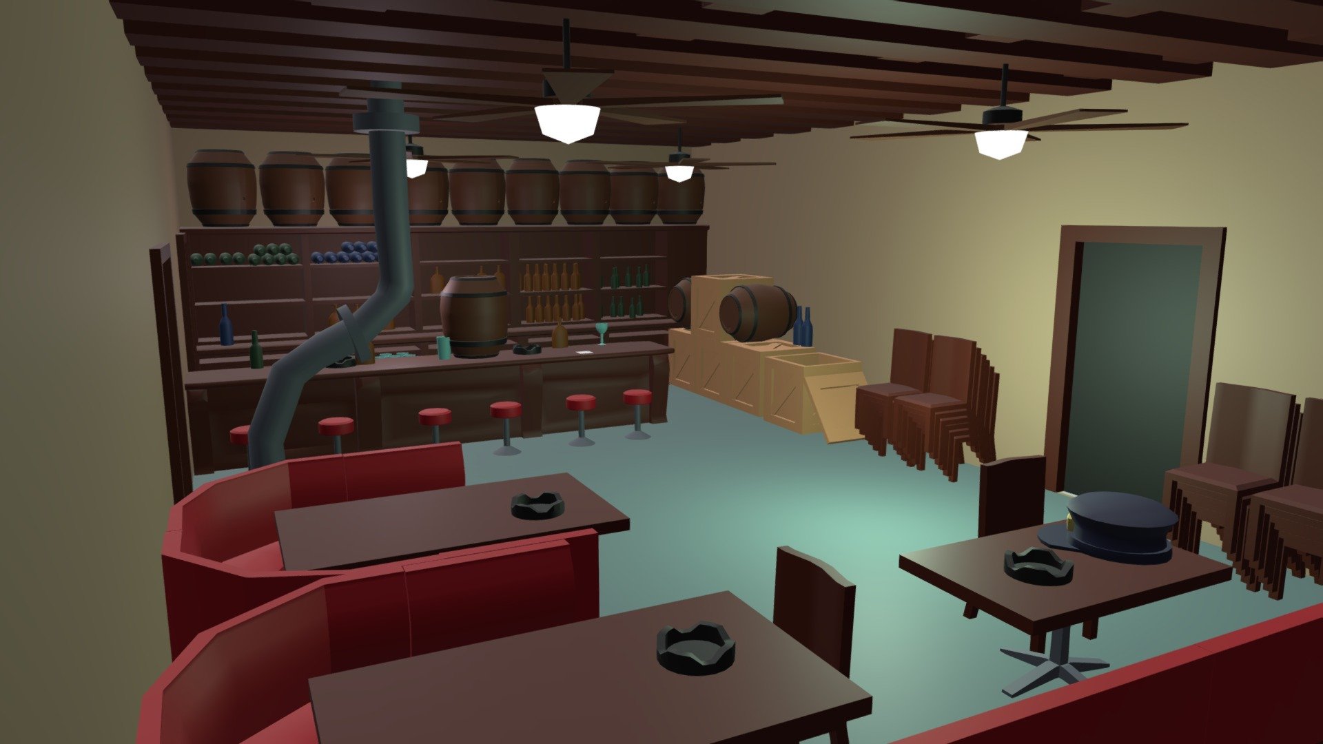 Prohibition Era Bar 3d model