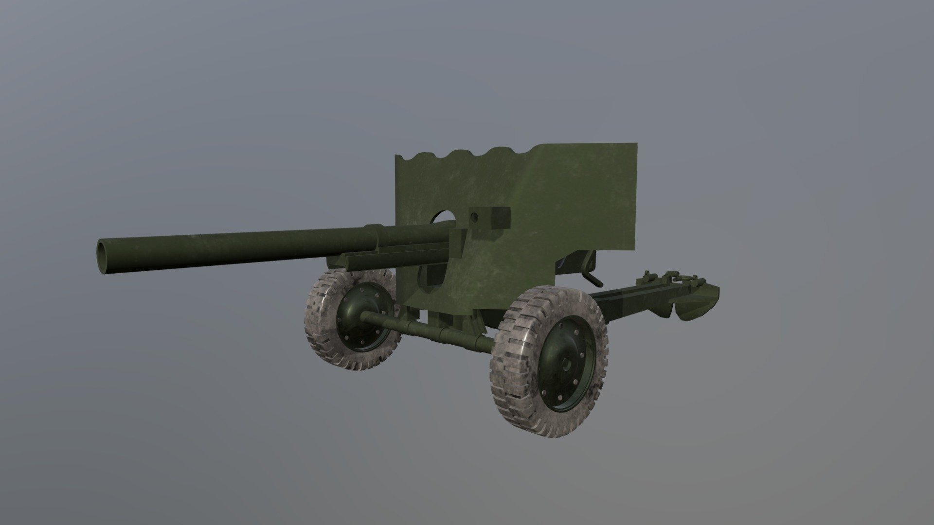 Old Canon ww2 3d model