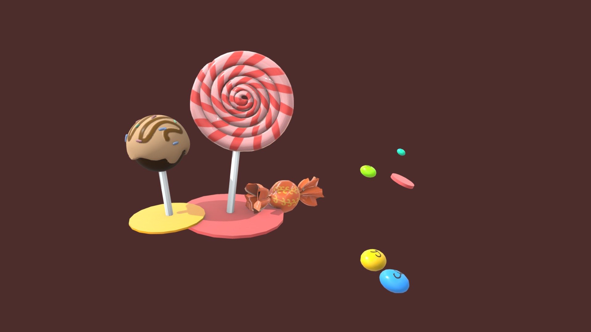 Sweets and candies 3d model