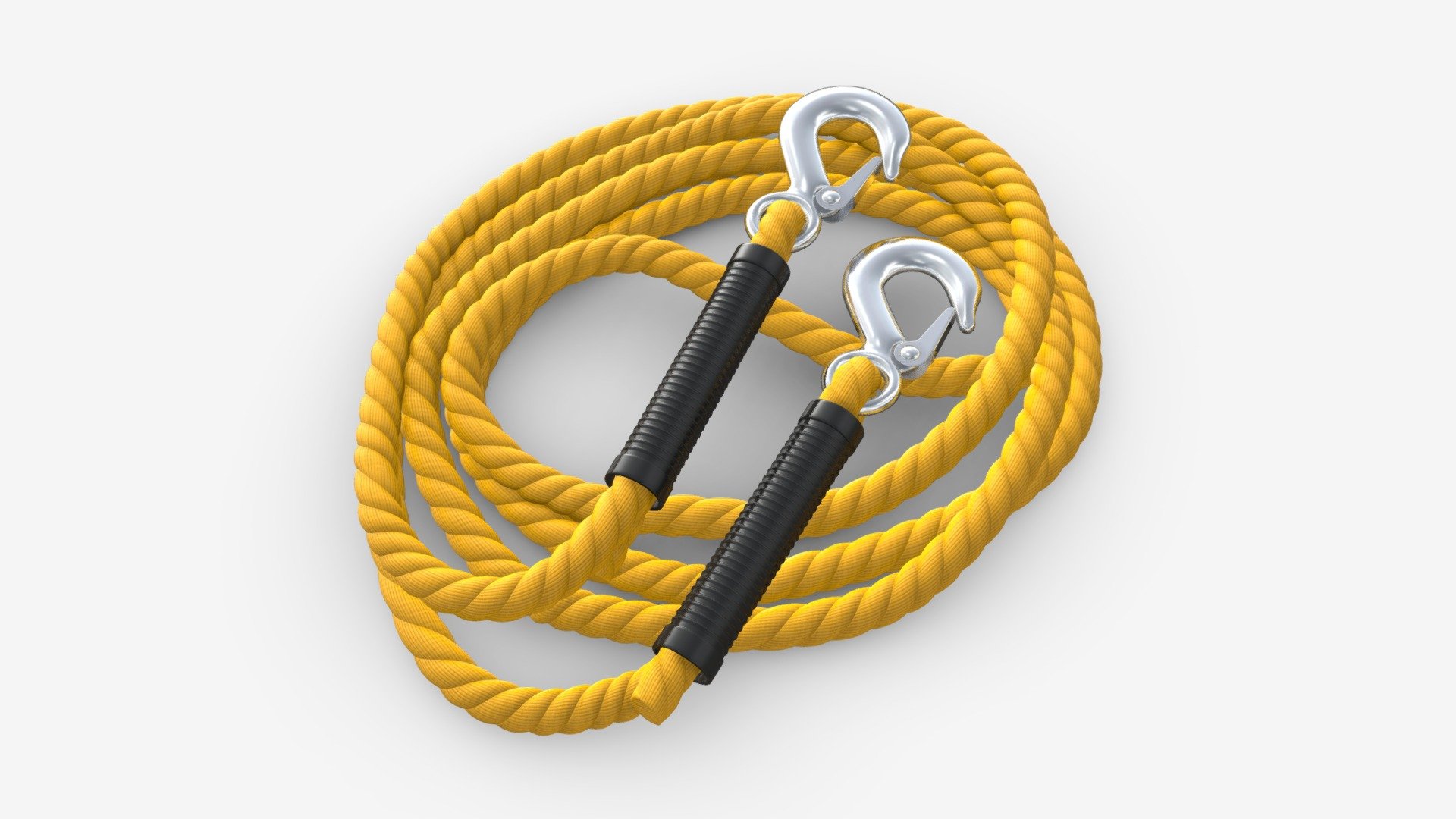 Towing Rope With Metal Hooks 3d model