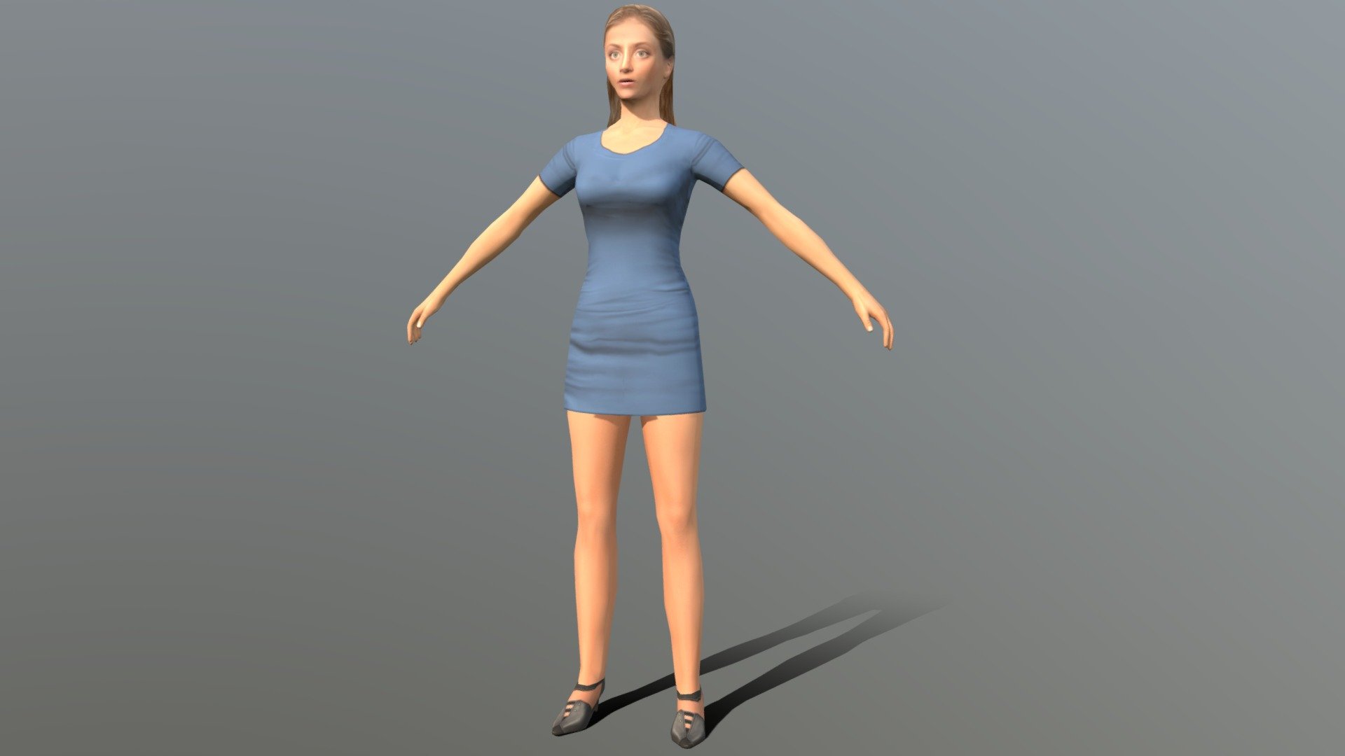 Female LowPoly (Rigged) 3d model