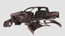 destroyed car