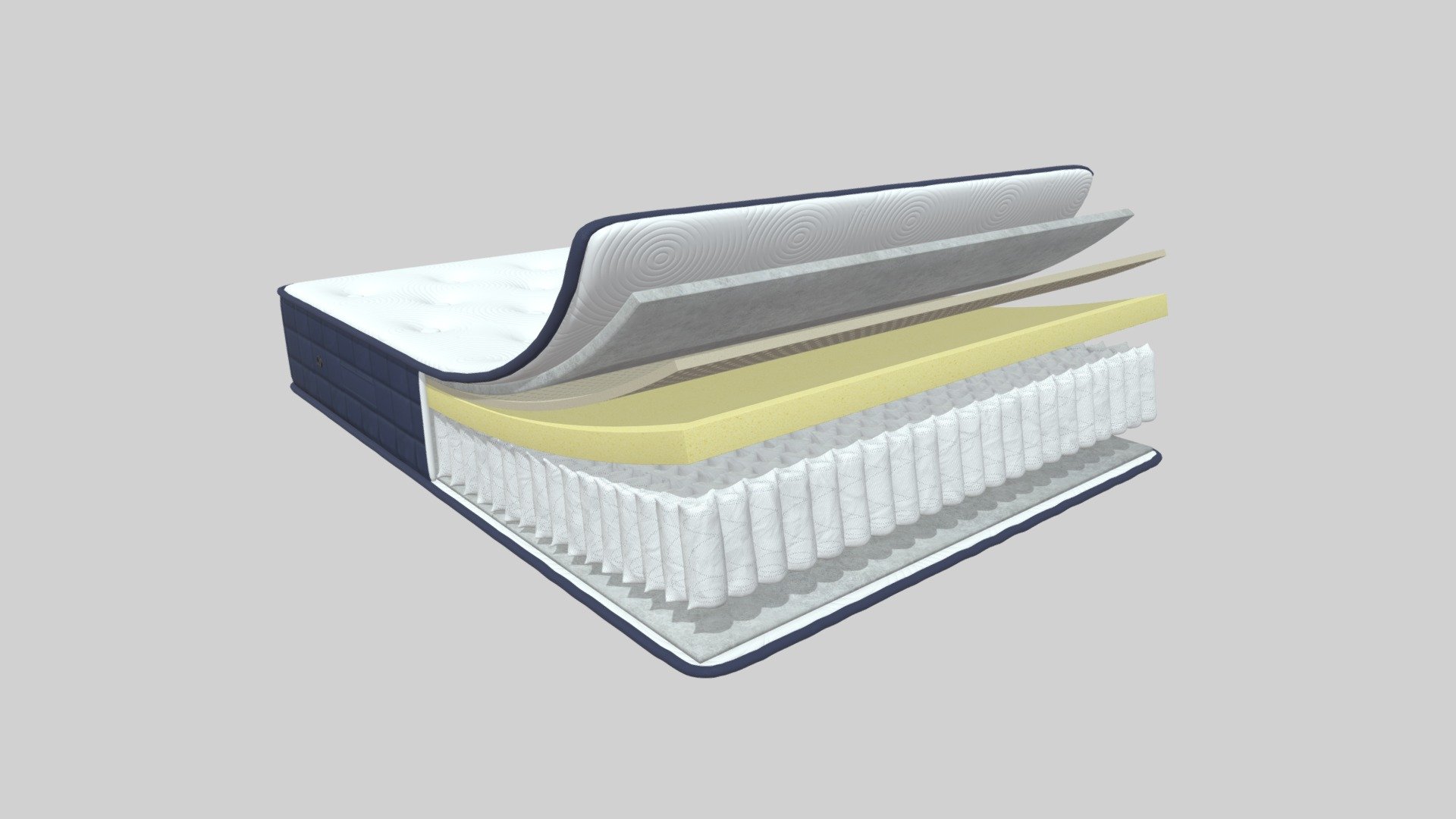 Ortho latex plush mattress 3d model