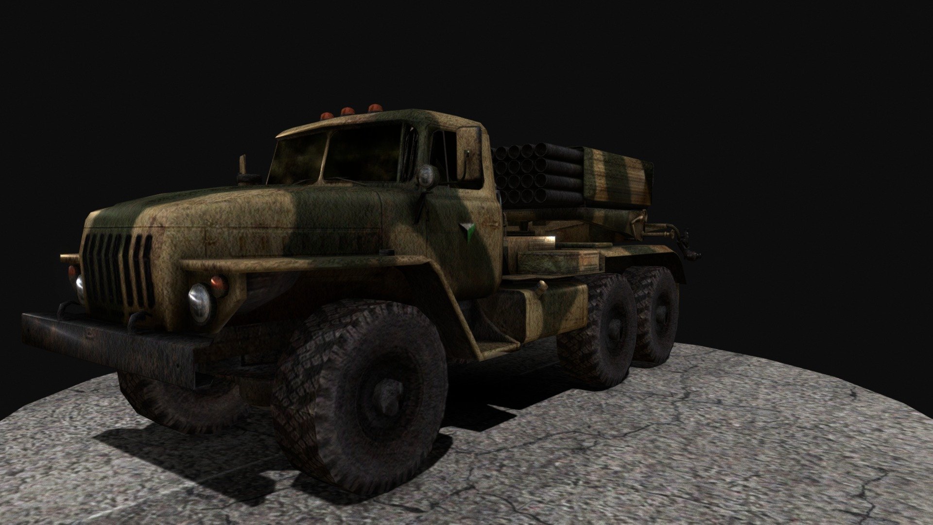 BM-21 GRAD (LOW POLY) 3d model