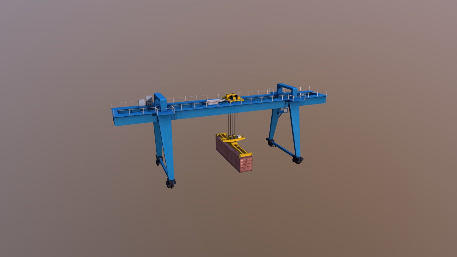 Container crane KK6 (low-poly) 3d model