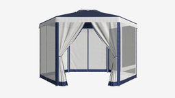 Hexagonal Garden Gazebo with Side Panels 02