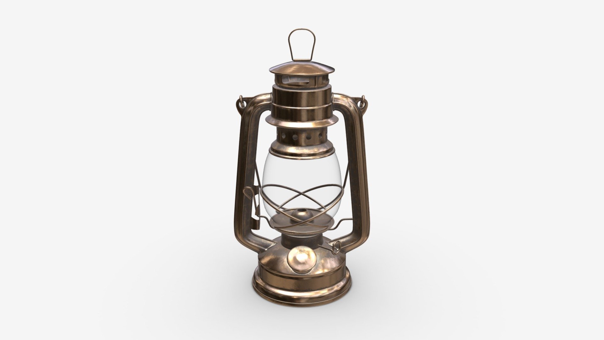 Old metal kerosene lamp 01 3d model