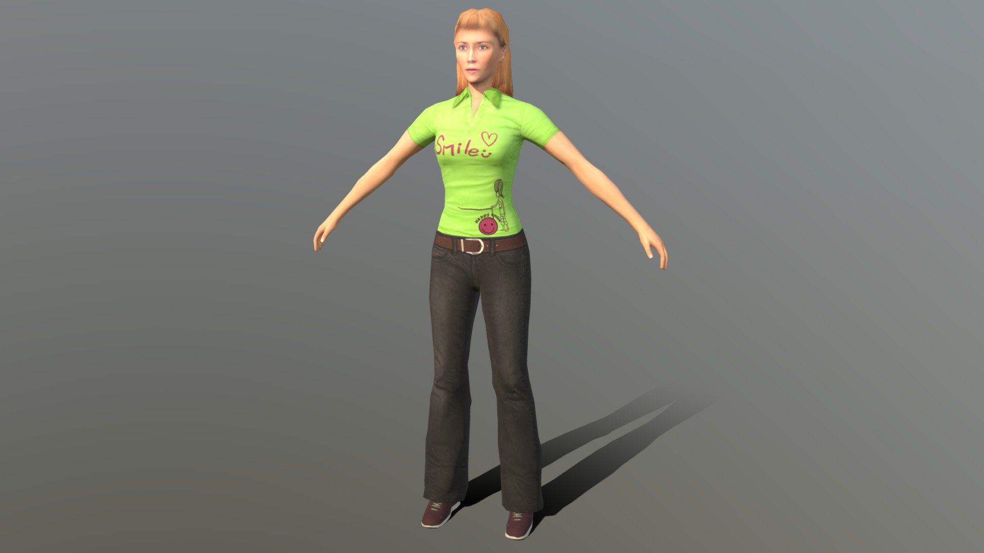 Female LowPoly (Rigged) 3d model