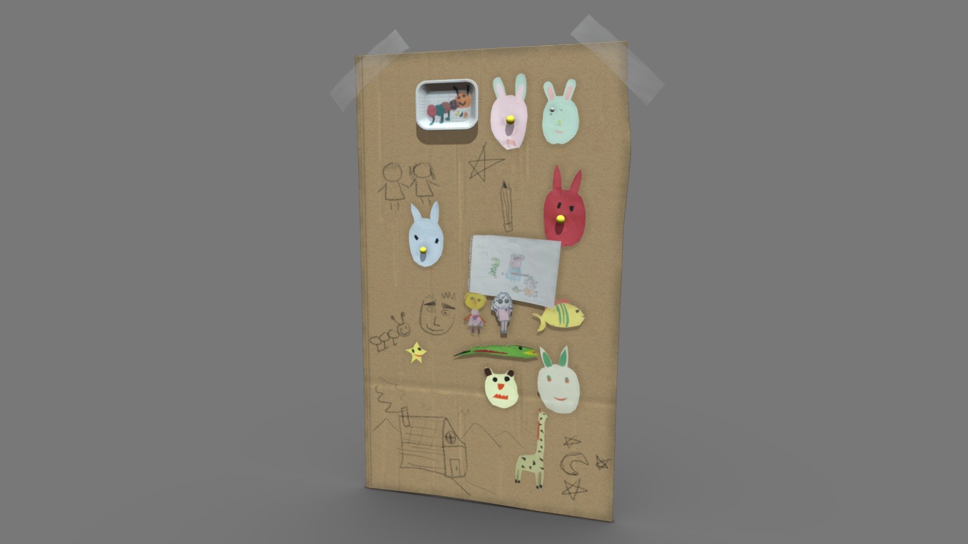 Cardboard Kids Draw 3d model