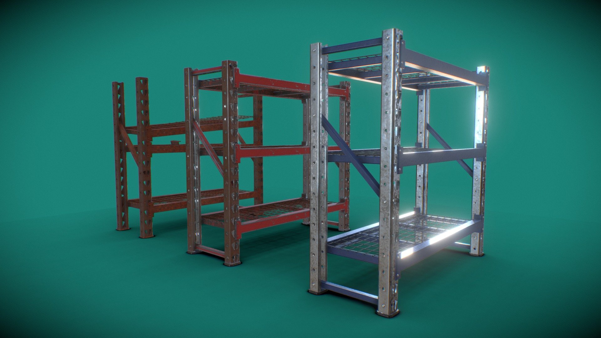 Industrial Shelving 3d model