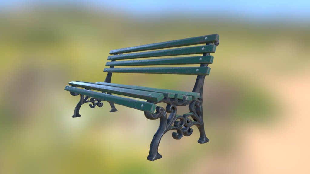 Old Park Bench Asset 3d model