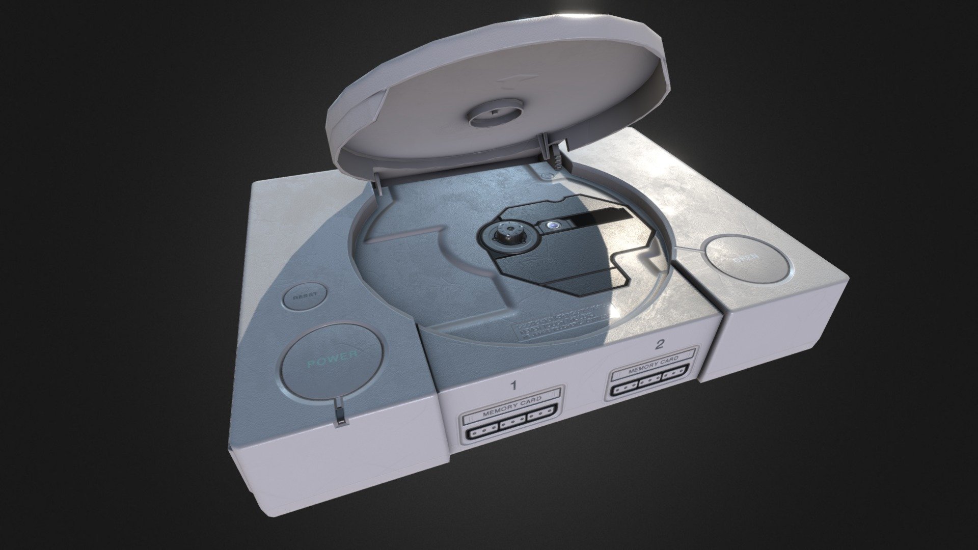 PlayStation (open tray) 3d model