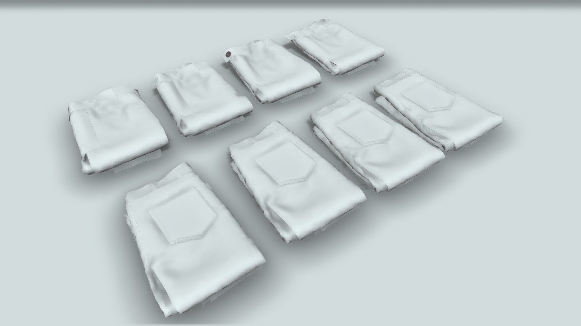 Folded Jeans 3D model 3d model