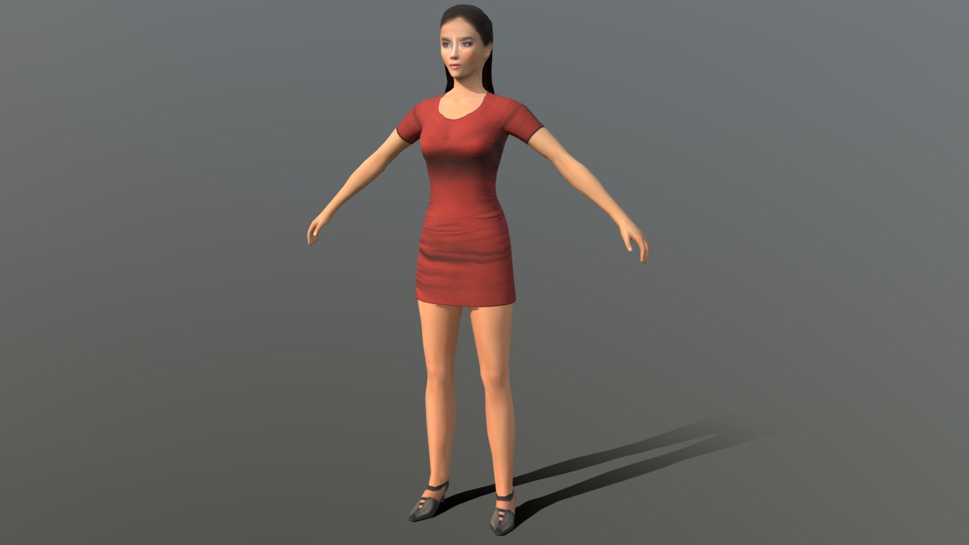 Female LowPoly (Rigged) 3d model