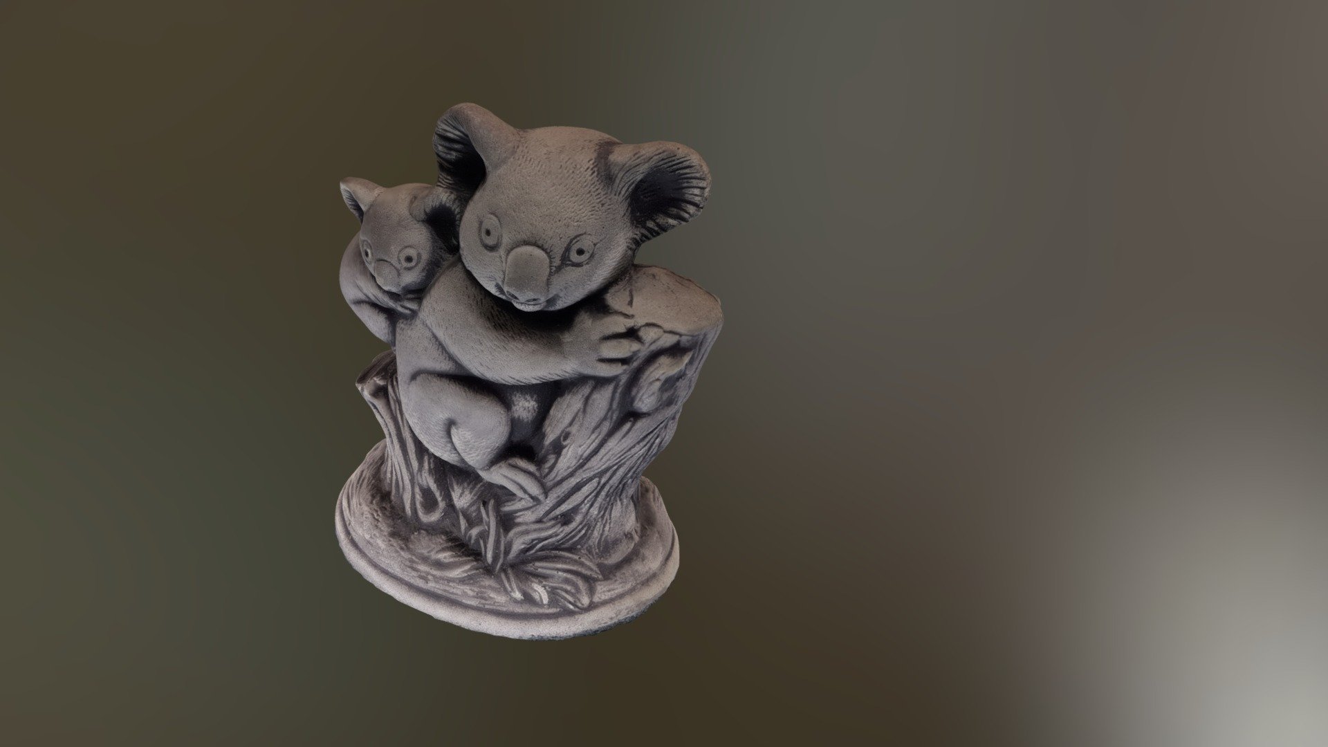 Koala Bear Stone Statue 3d model