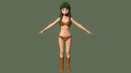 T pose rigged model of Lum