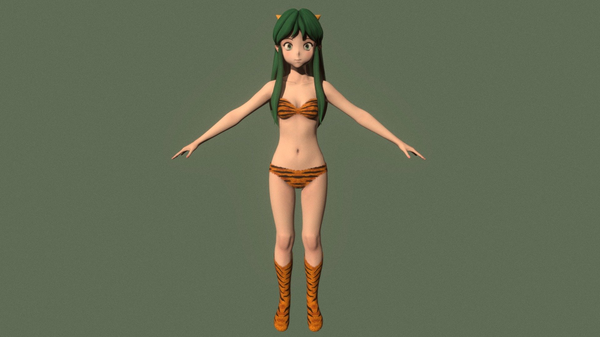 T pose rigged model of Lum 3d model