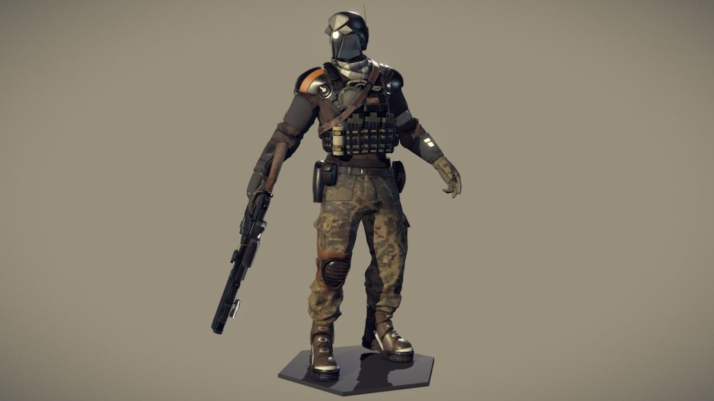 Cyberpunk contractor 3d model