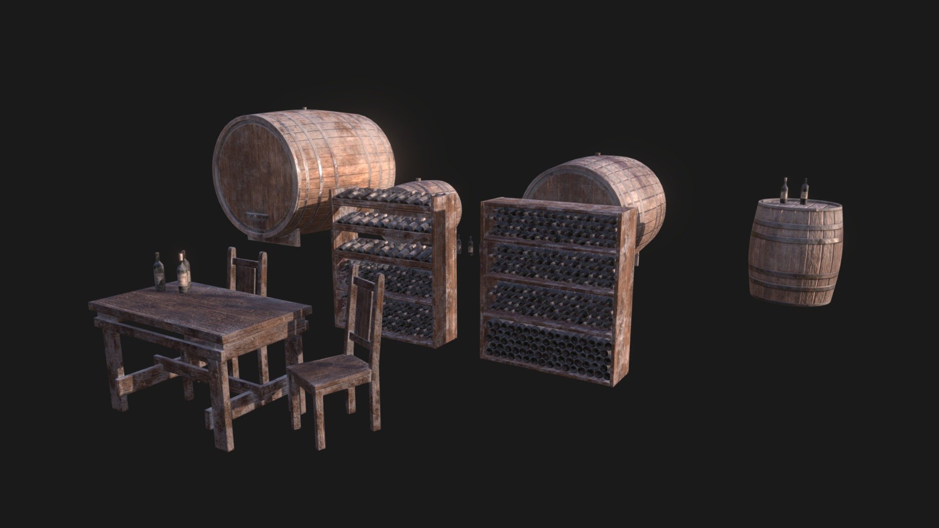 Wine Cellar Pack 3d model