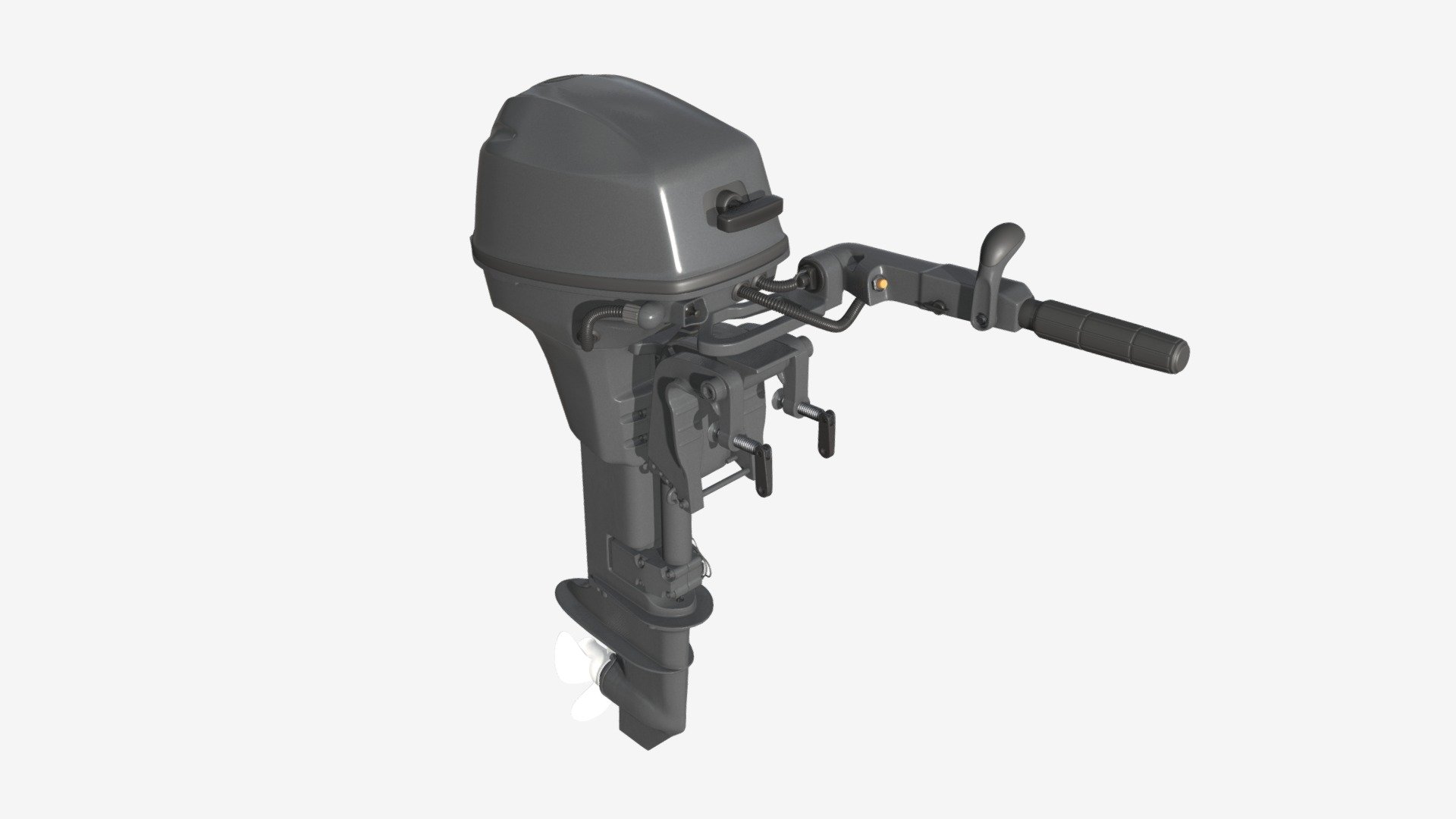 Portable outboard boat motor with tiller 3d model