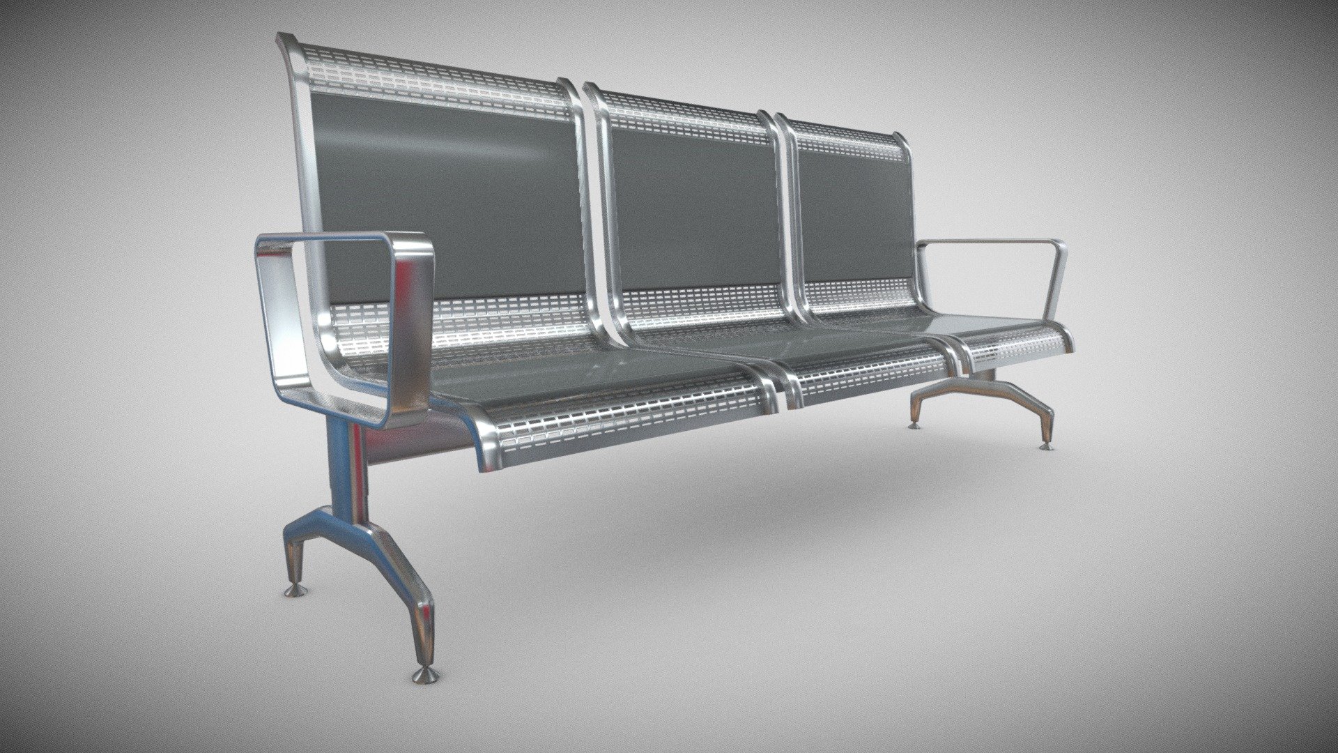 airport chairs 3D model 3d model