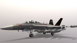 Low poly 1:1 EA18G Growler