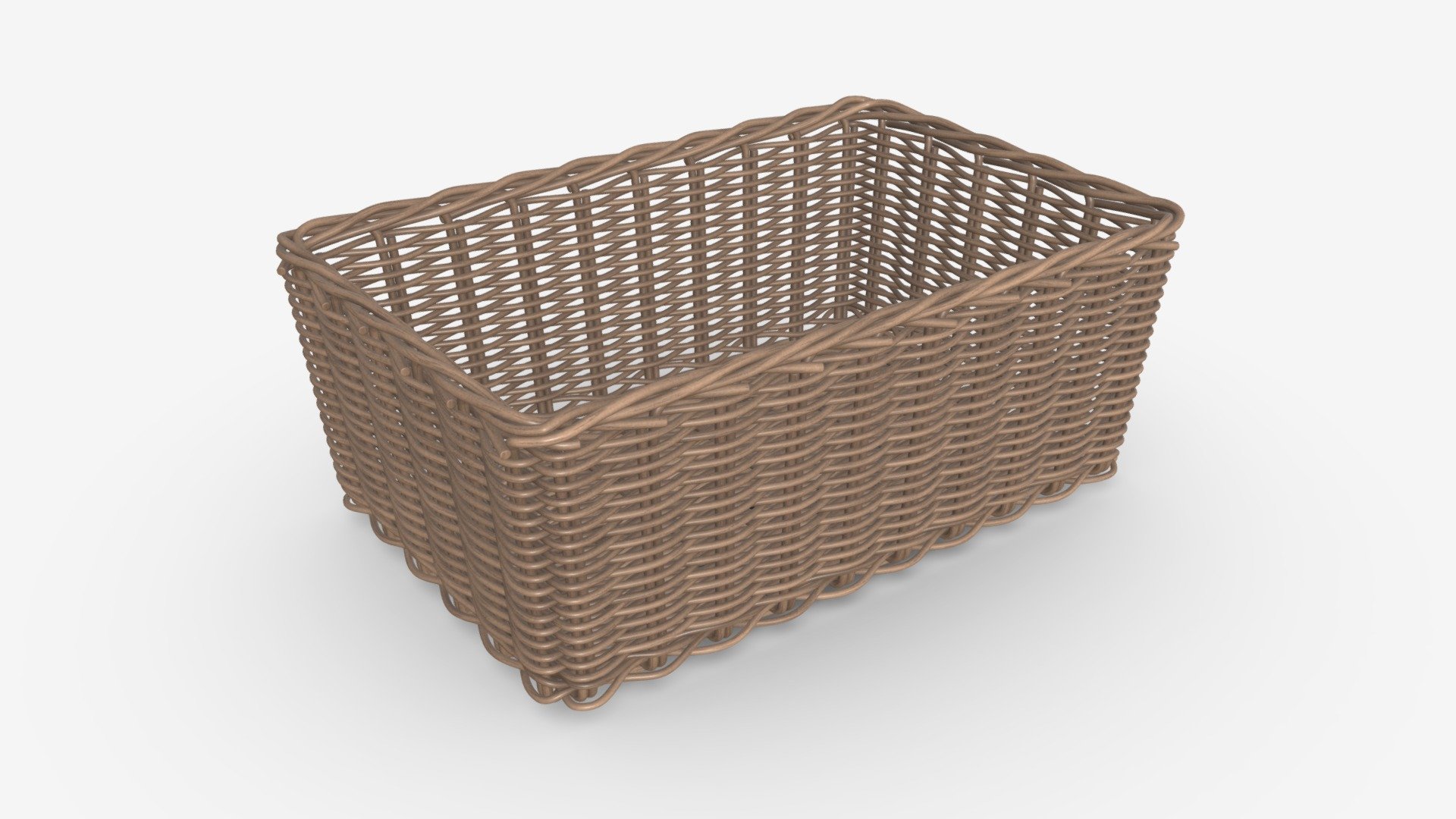 Rectangular wicker basket 01 3d model