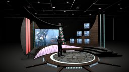 Virtual TV Studio Chat Set 11