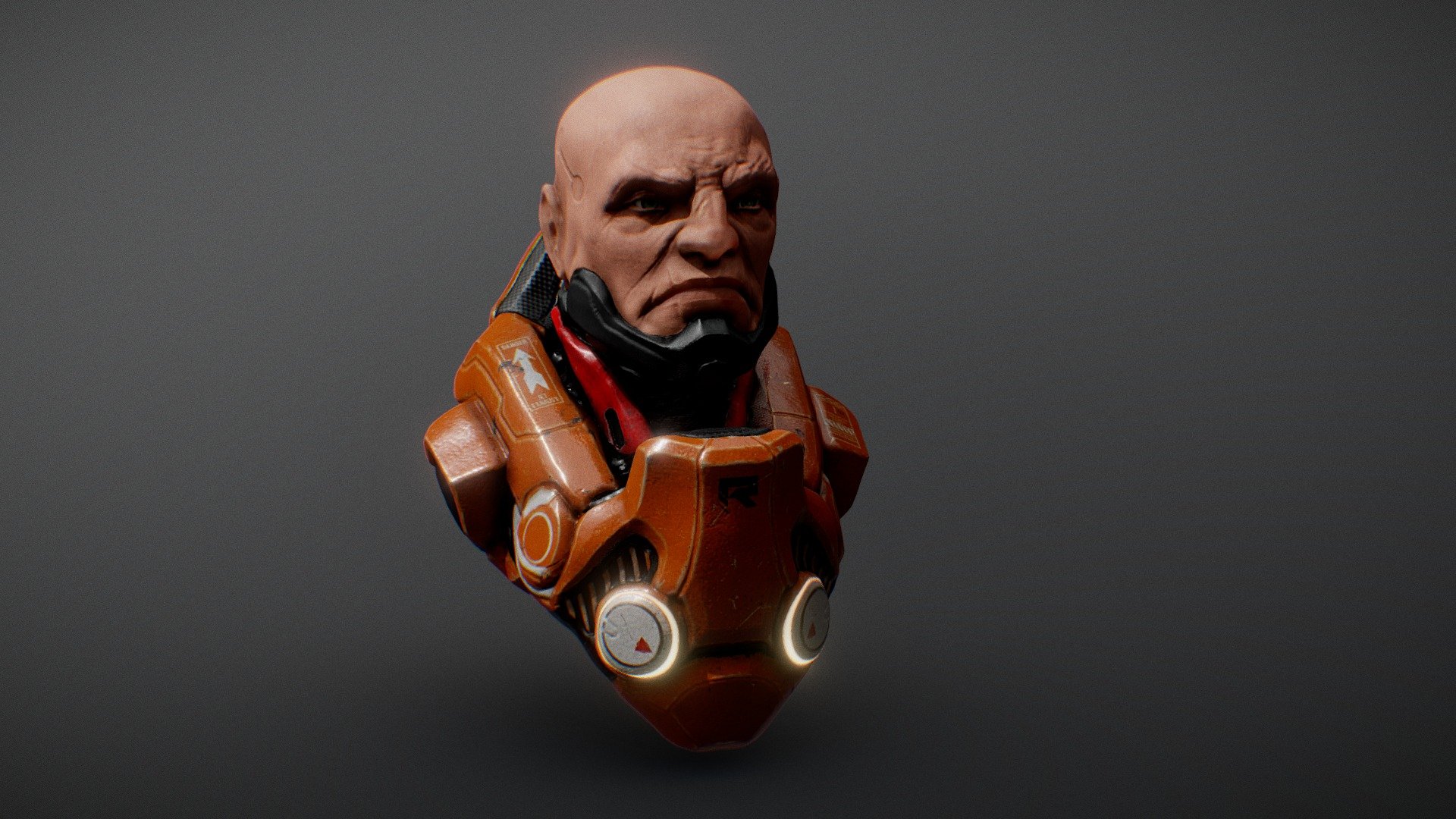 Sci Fi Soldier Bust 3d model