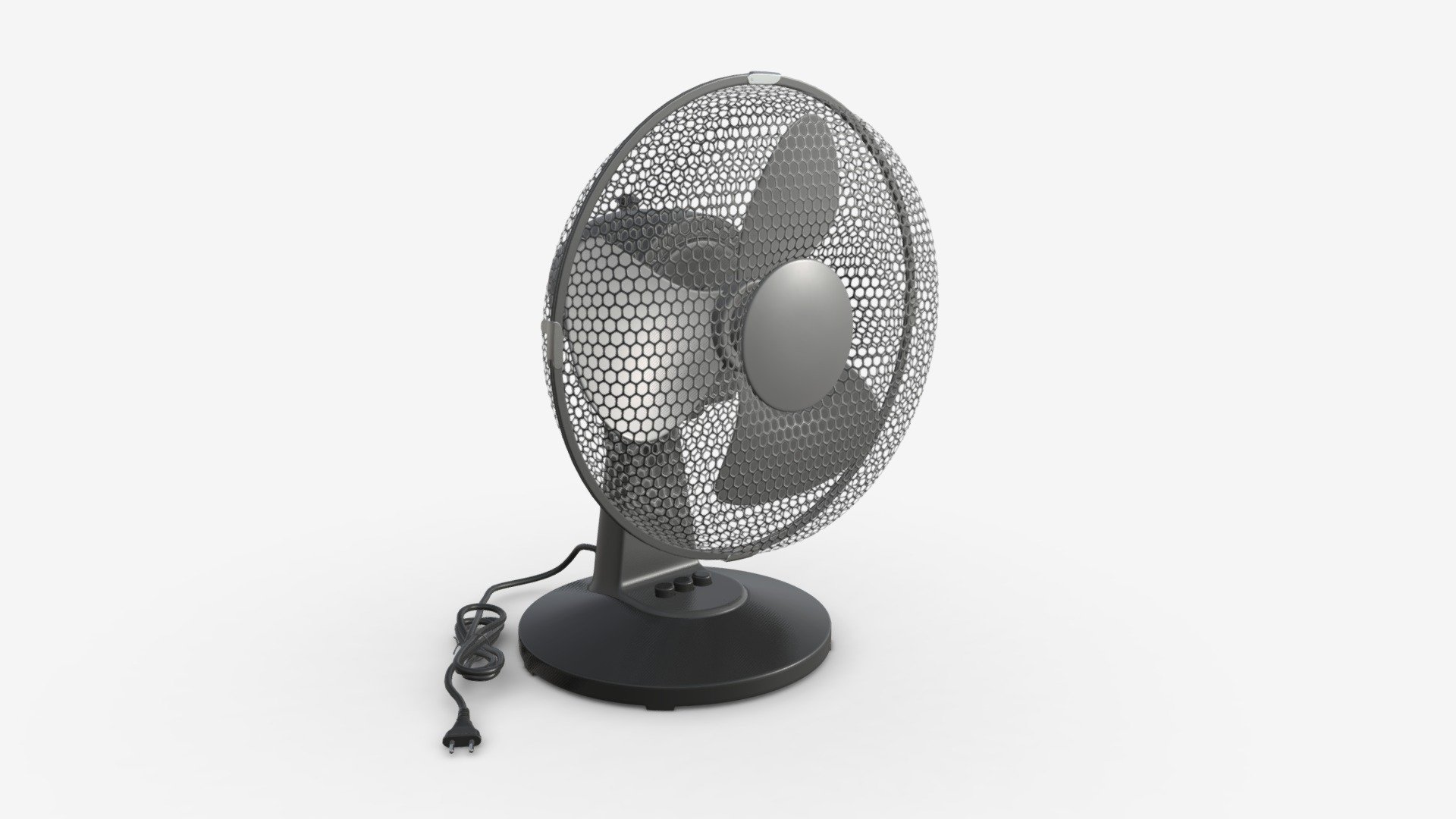 Table Fan Gray 3d model