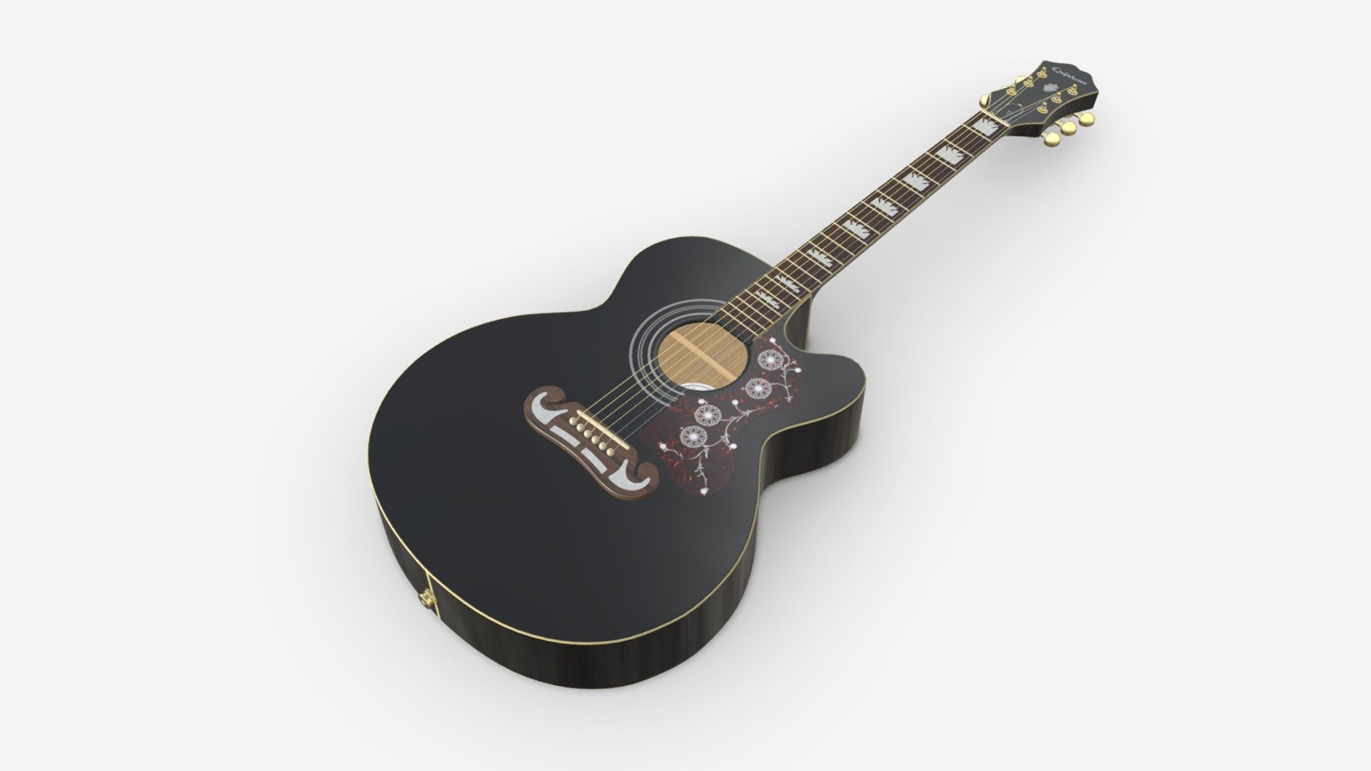 Epiphone J-200 EC acoustic guitar with pickup 3d model