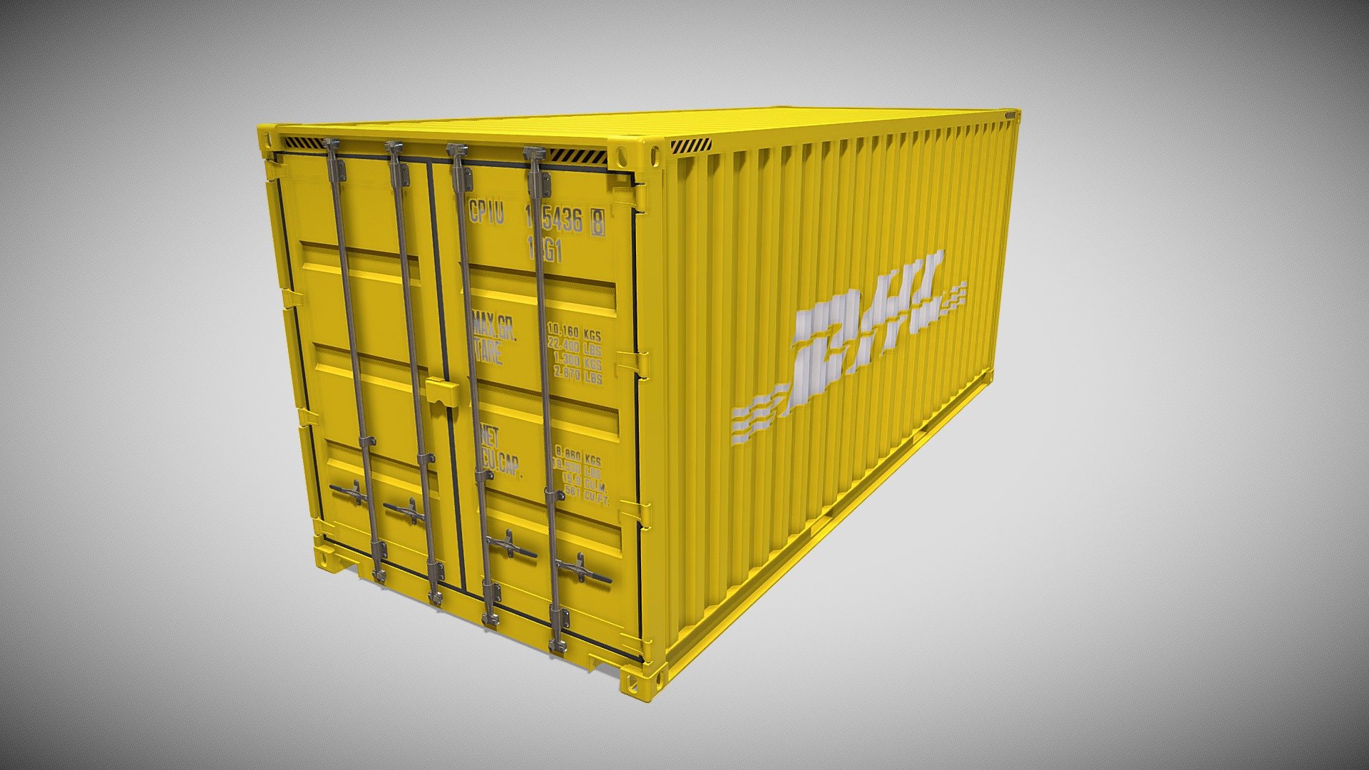 20ft Shipping Container DHL 3d model