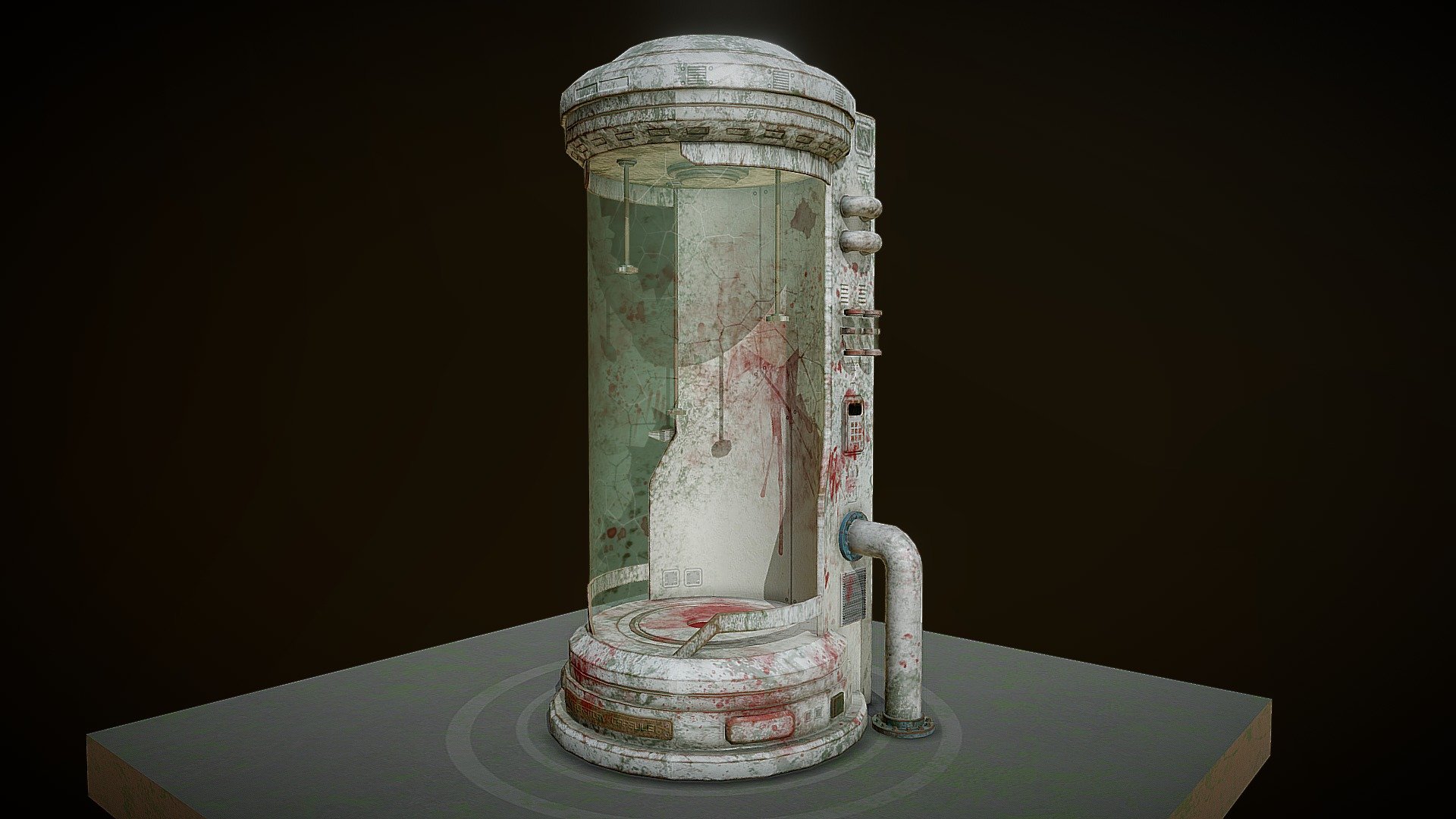 Sci-fi Old Laboratory Capsule 3d model