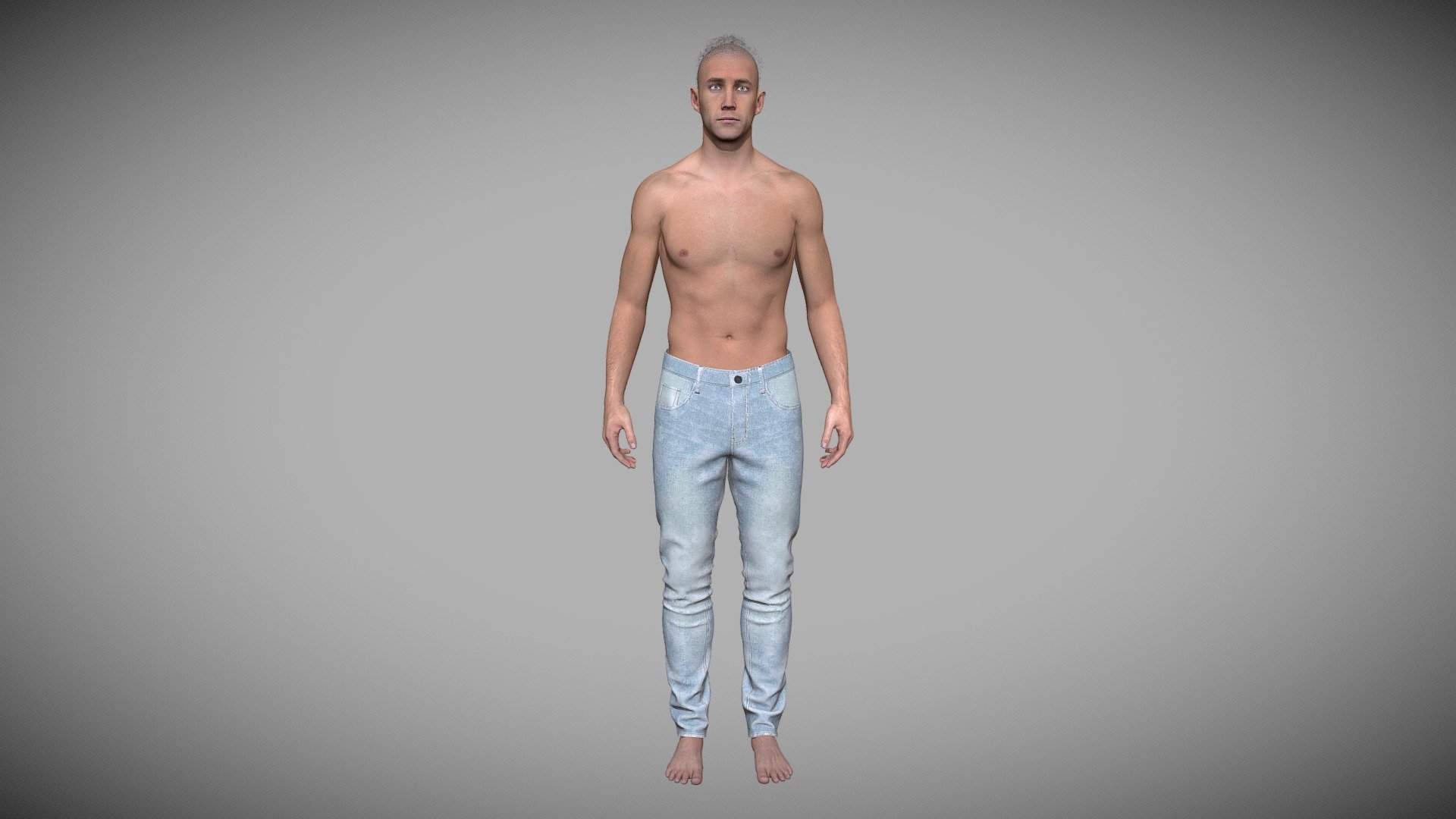 Mens Casual Denim Pant with CC4 Kevin 3d model