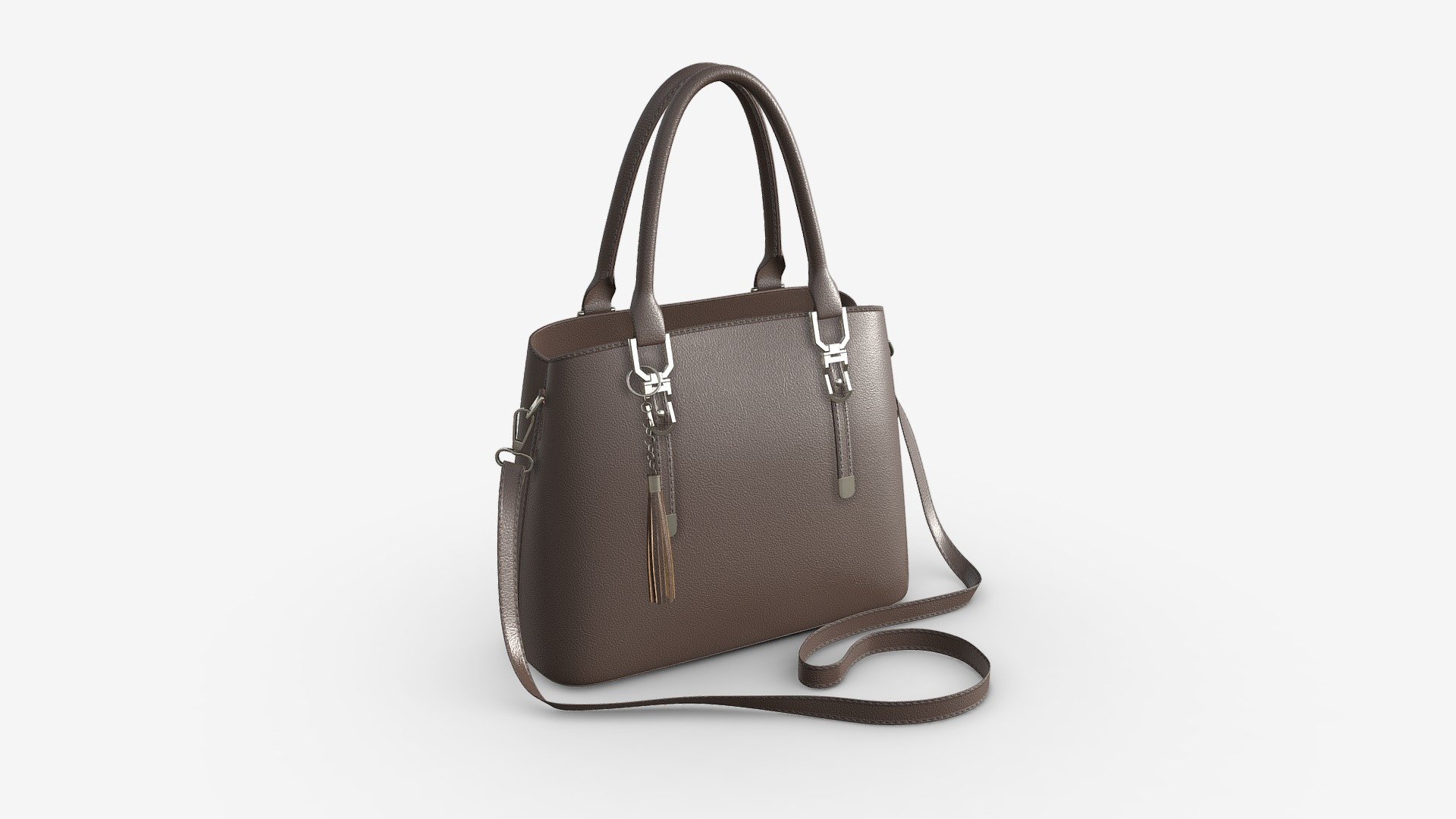 Women summer shoulder bag brown 3d model