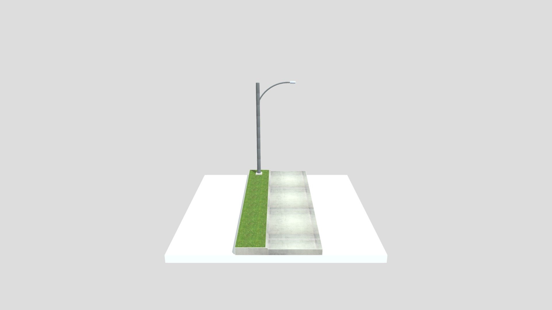 Sidewalk with streetlight 3d model