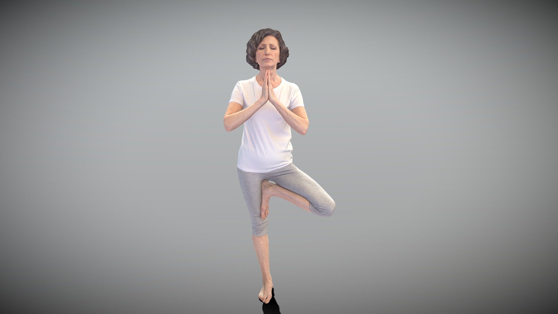 Woman in meditation pose 345 3d model