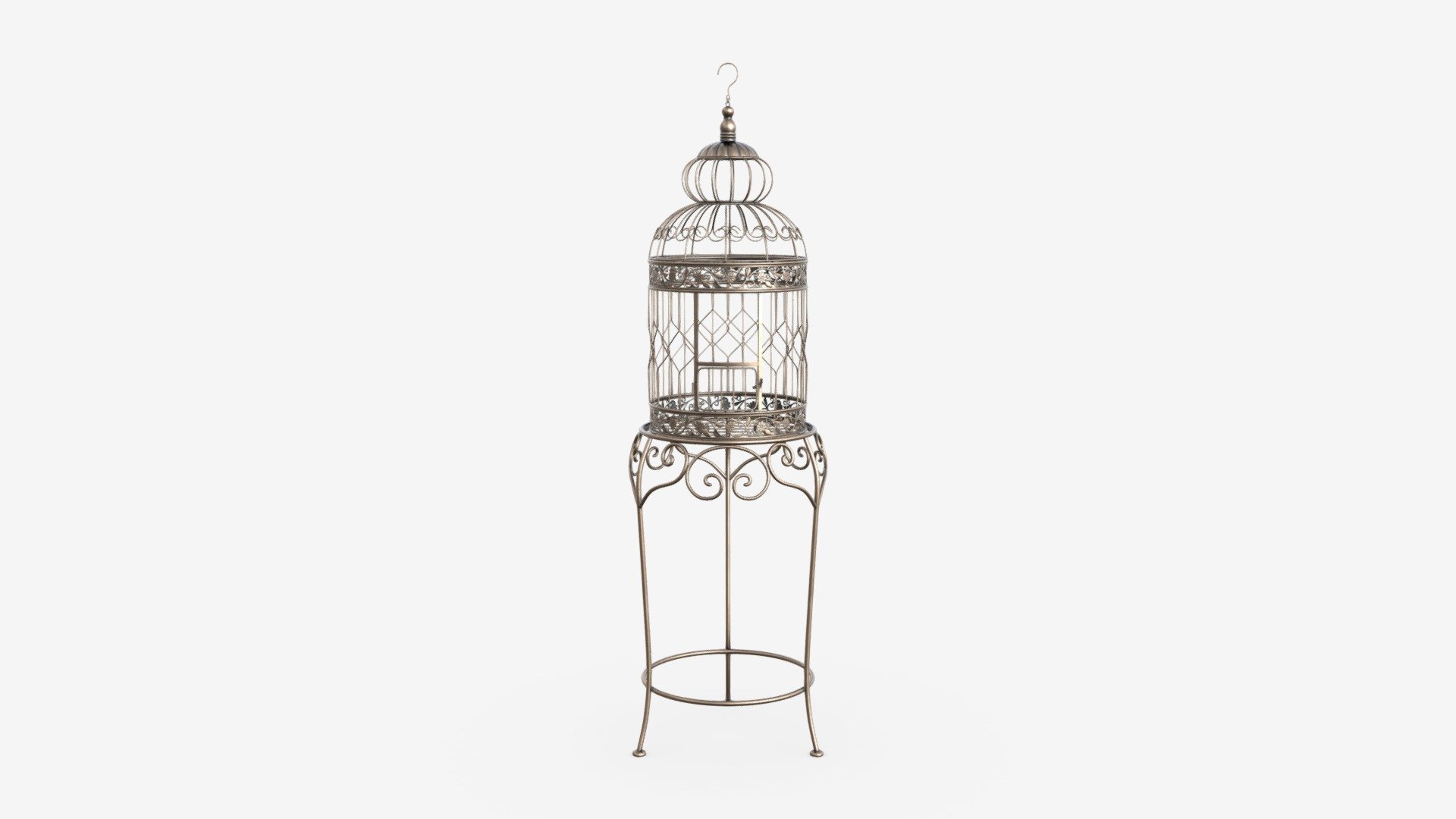 Victorian Style Bird Cage with stand 3d model