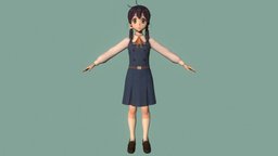 T pose rigged model of Tamako Kitashirakawa