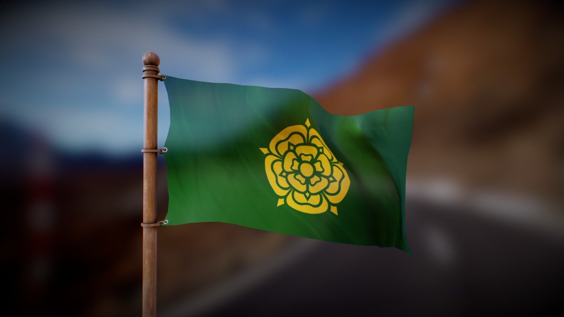 Flag of house Tyrell 3d model