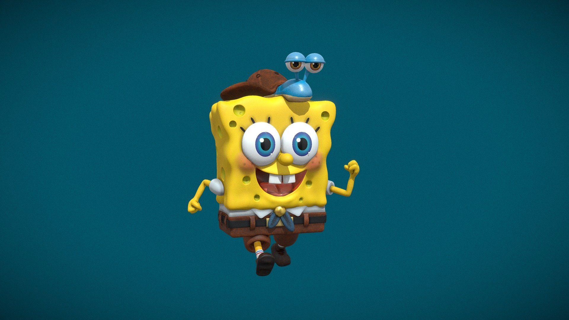 Spongebob Squarepant and Gary 3d model