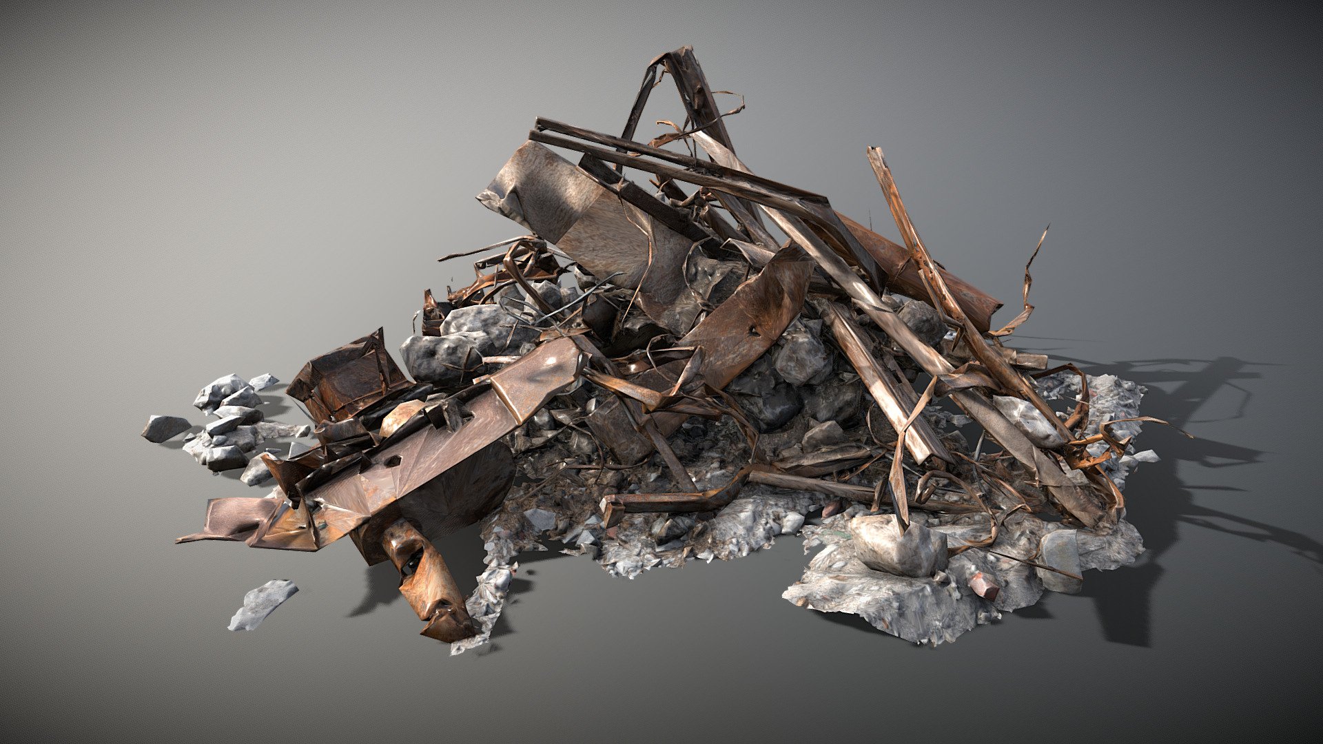 Rusty-steel-scrap-pile (Decimated) 3d model