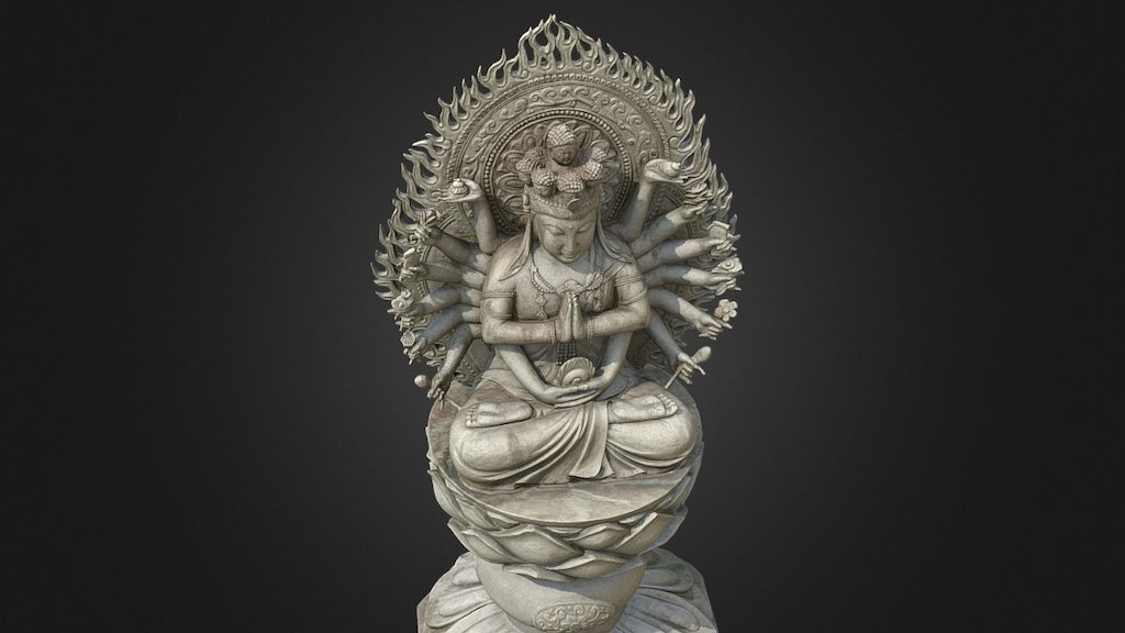 Avalokitesvara (Thousand-armed Goddess) 千手観音 3d model