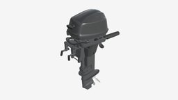 Portable outboard boat motor with folded tiller