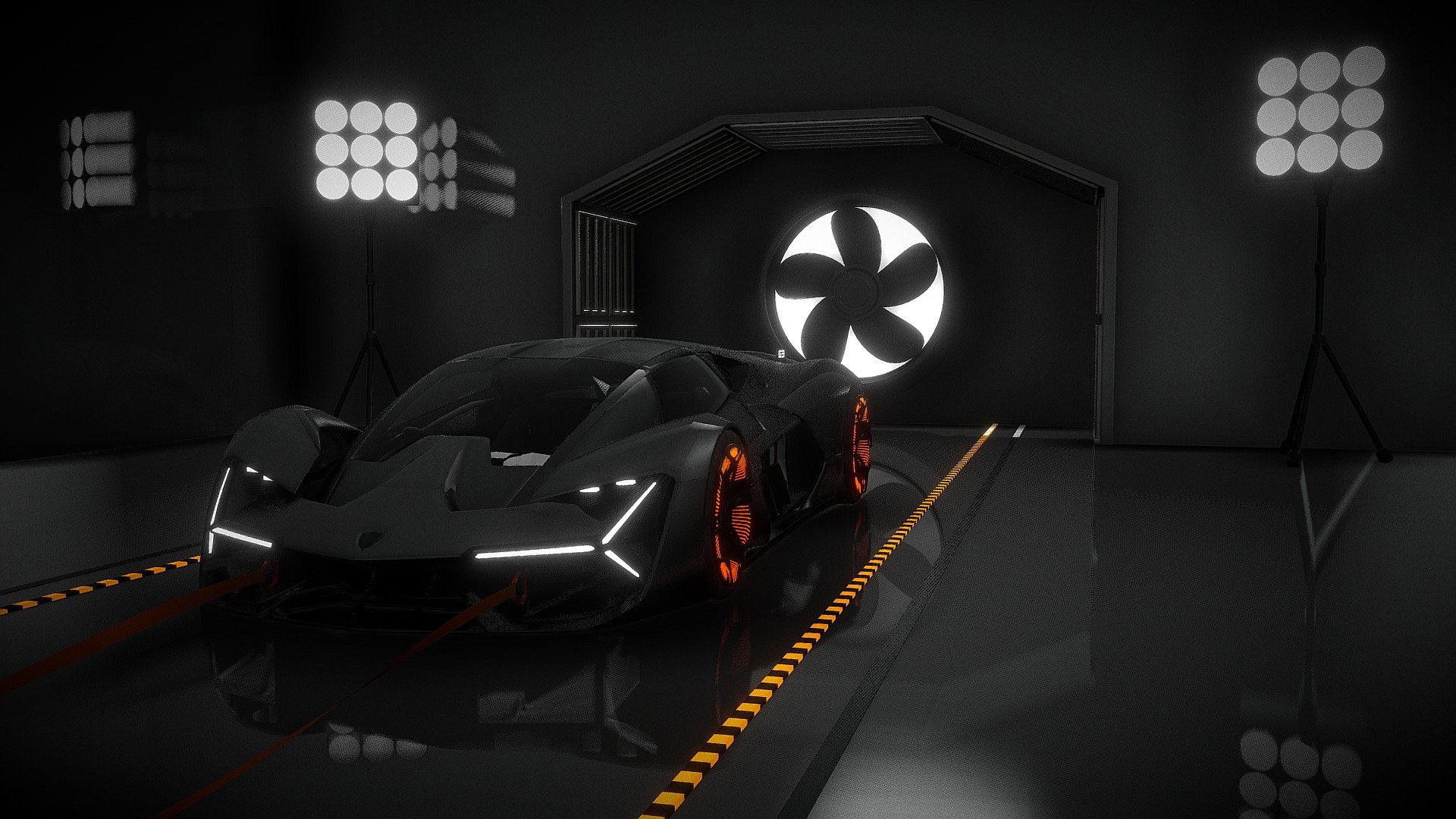 ( FREE ) Lamborghini Terzo Millennio Wind tunnel 3d model