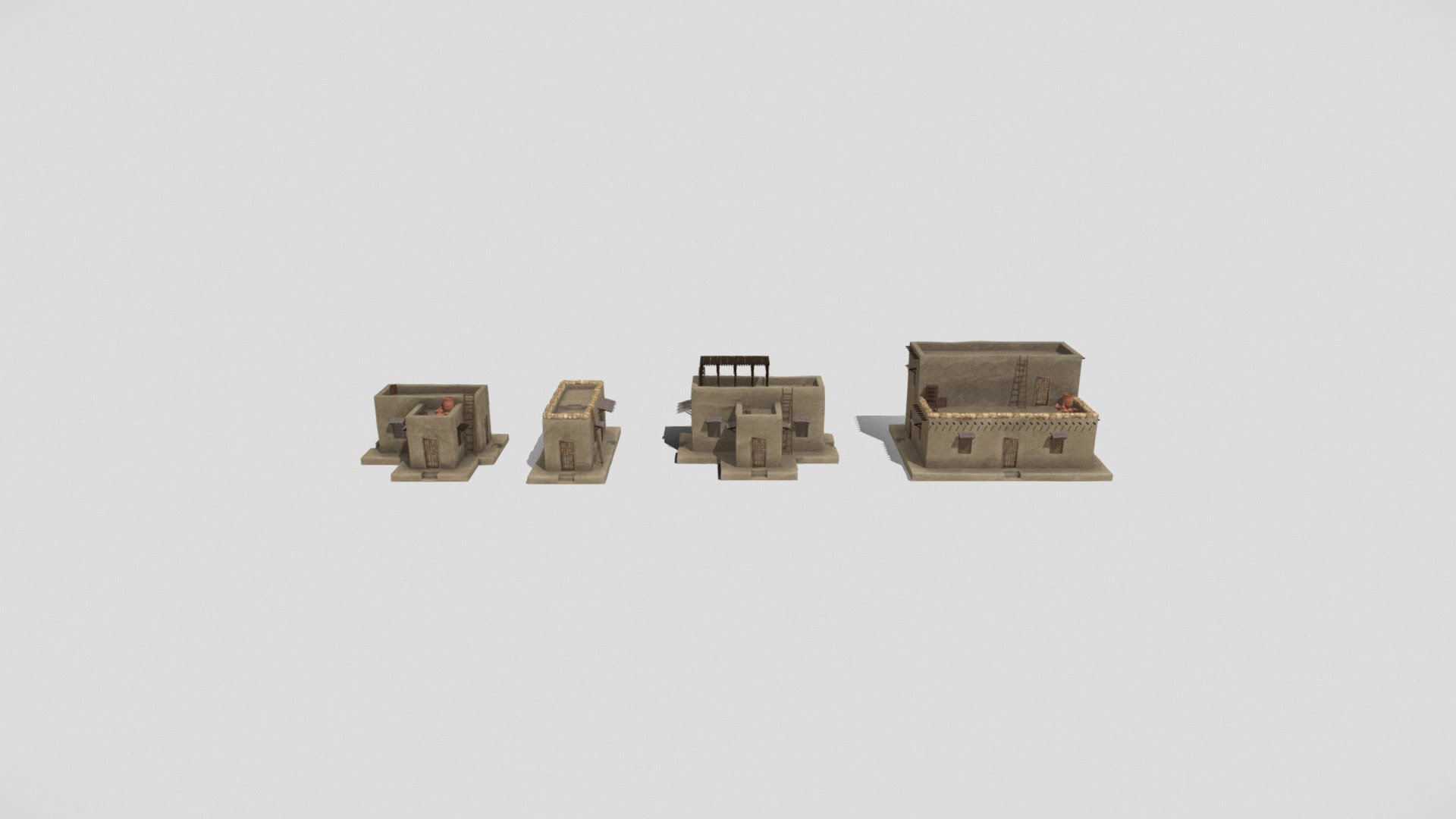 North Africa Midde East mud houses 3d model