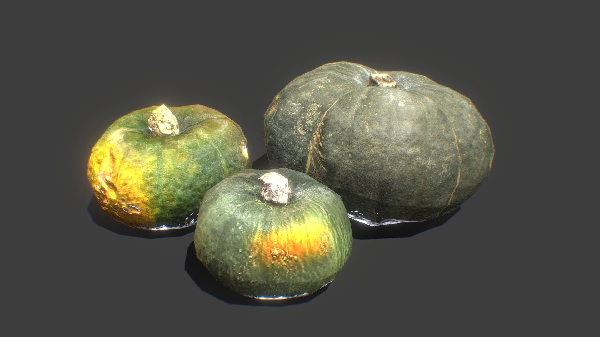 Japanese Green Pumpkins 3d model